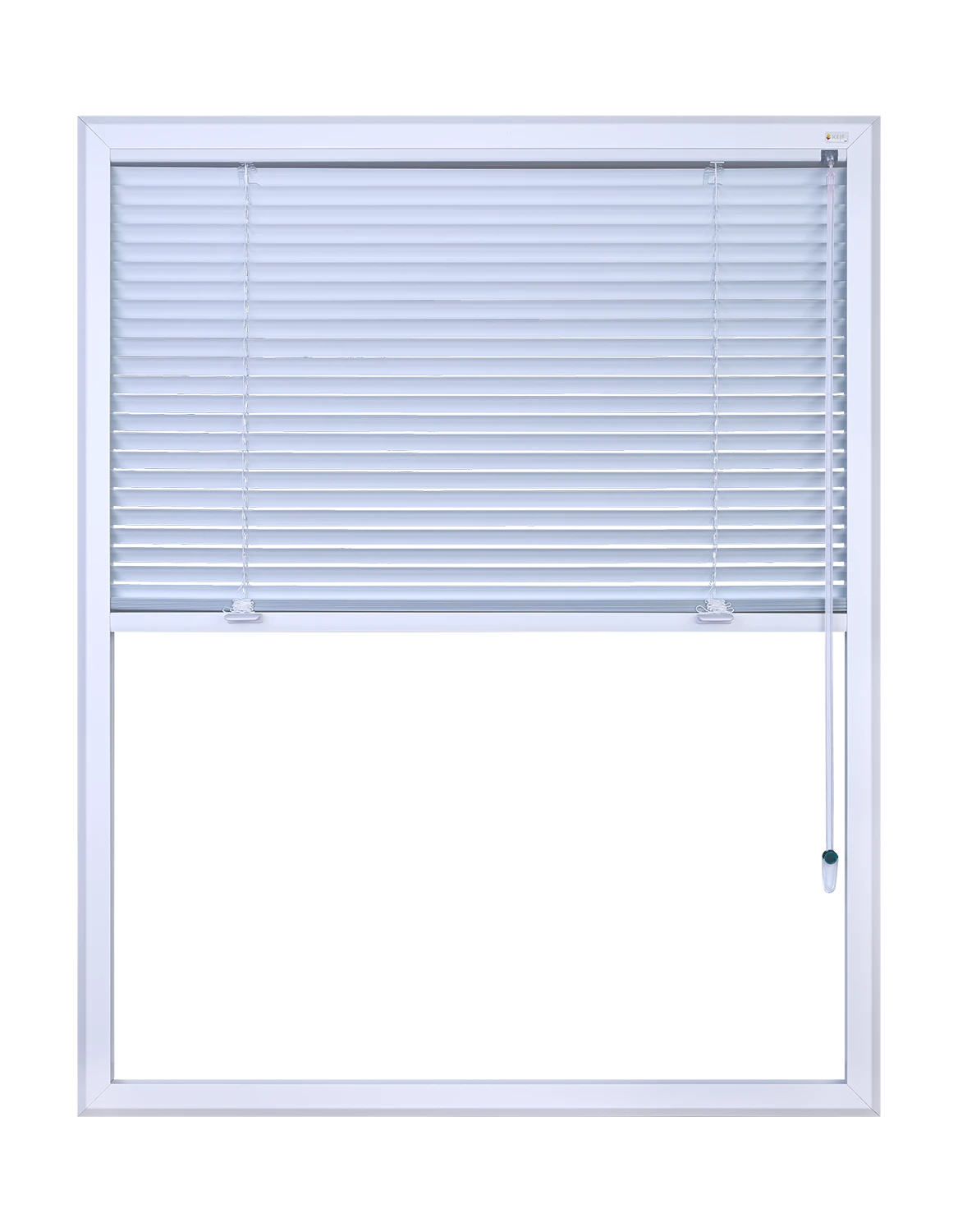 Latende halfopen met gesloten jalouzie