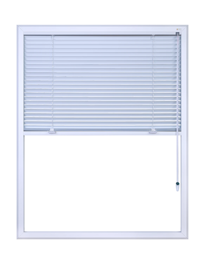 Latende halfopen met gesloten jalouzie